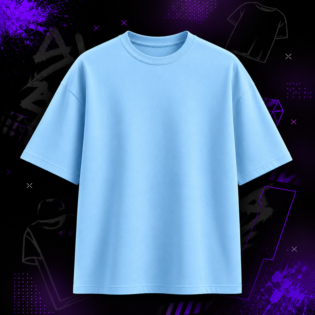 Custom Sky Blue T-Shirt | Personalised Print T-Shirt
