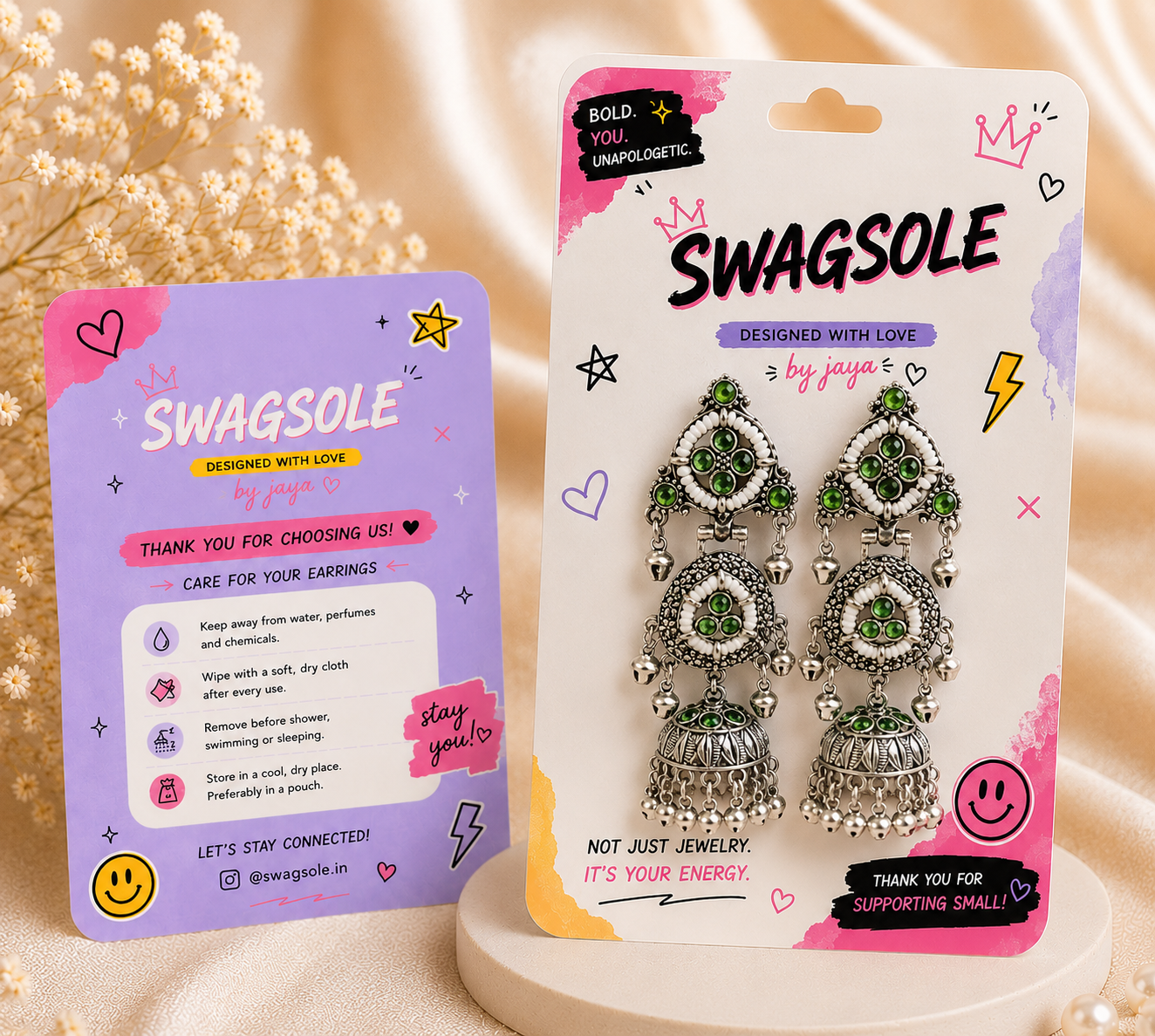 SwagSole Kashmiri Korean Style Geometric Drop Earrings | Streetwear Fashion