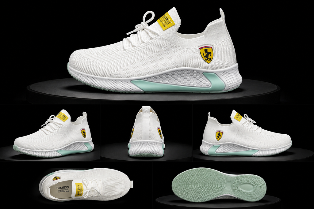 SWAGSOLE Luxury Inspired White Comfort Trainers | Sixty ml