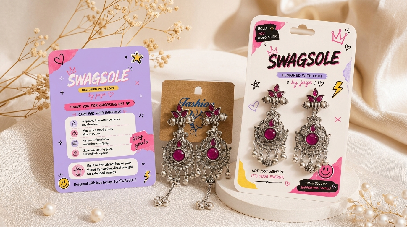 SwagSole Small Pastel Pink Kashmiri Korean Drop Earrings | Aesthetic Fashion