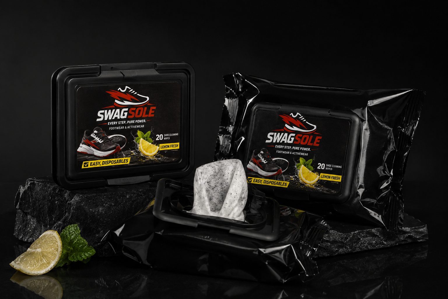 SWAGSOLE Instant Shoe Cleaning Wipes – Lemon Fresh