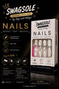 Emerald Gold Marble Press-On Nails - Swagsole 12 Pcs Luxury Metallic Fake Nails