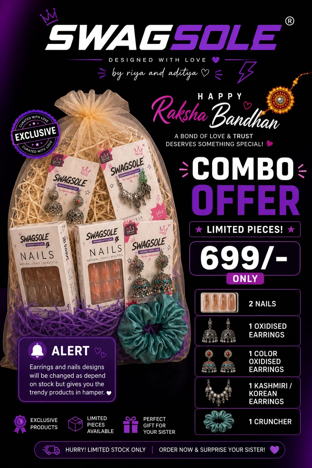 SwagSole Raksha Bandhan Special Combo Jewelry Gift Hamper - Limited Edition