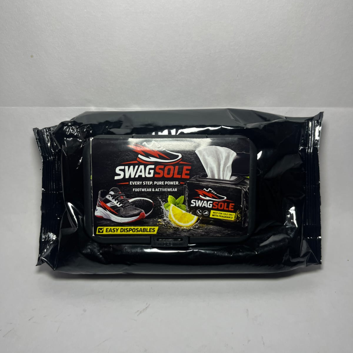 SWAGSOLE Instant Shoe Cleaning Wipes – Lemon Fresh | Easy Disposable | Shoe Wipes